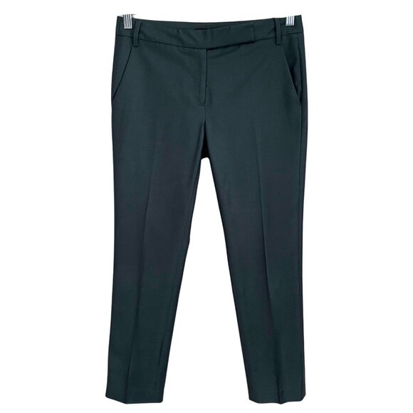 TIBI THE LENNON WOOL PLEATED ANKLE PANTS IN EMERALD - 0 - Picture 3 of 11